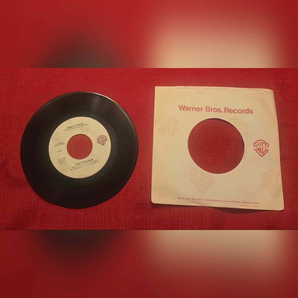 Randy Travis Can't Stop Now On The Other Hand vinyl, 45 rpm record
